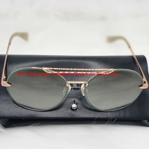 rag & bone 59 mm Round Metal Aviator Sunglasses - Picture 6 of 14